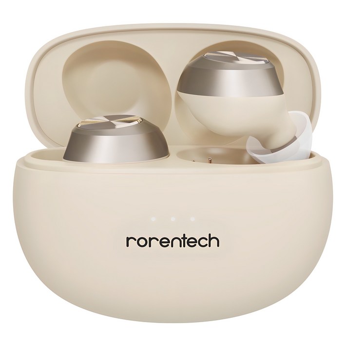 로랜텍 커널형 버즈 무선 블루투스이어폰, RSMR510, 베이지
