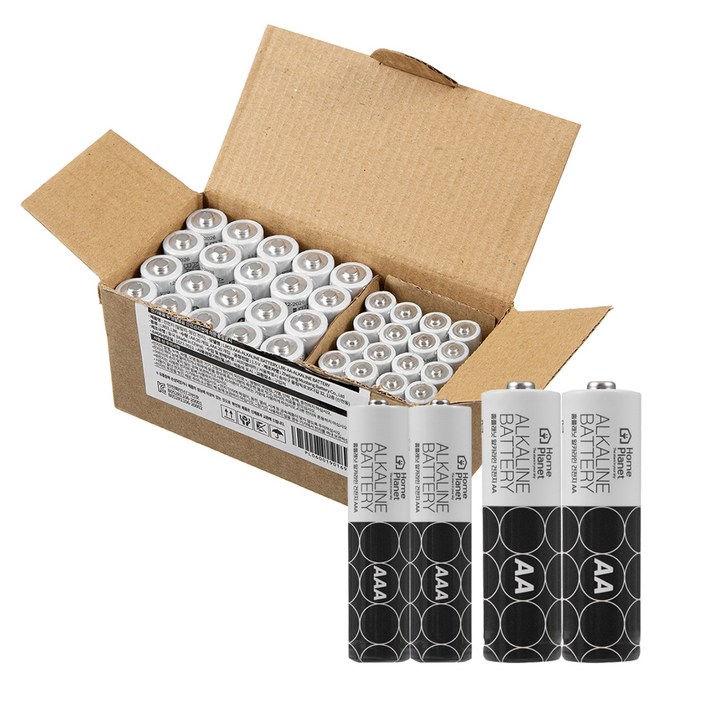 홈플래닛 알카라인 건전지 패밀리팩 AA 20p AAA 20p, 1세트, 40개입 홈플래닛 알카라인 건전지 패밀리팩 AA 20p AAA 20p, 1세트, 40개입