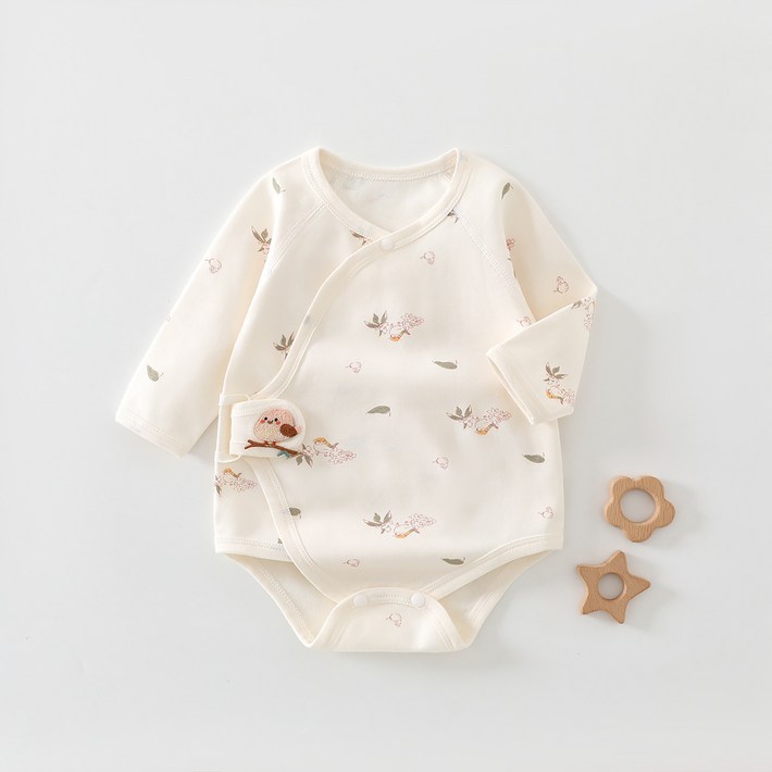 스타도어 신생아용 큐트 패치 배냇 긴팔 바디수트