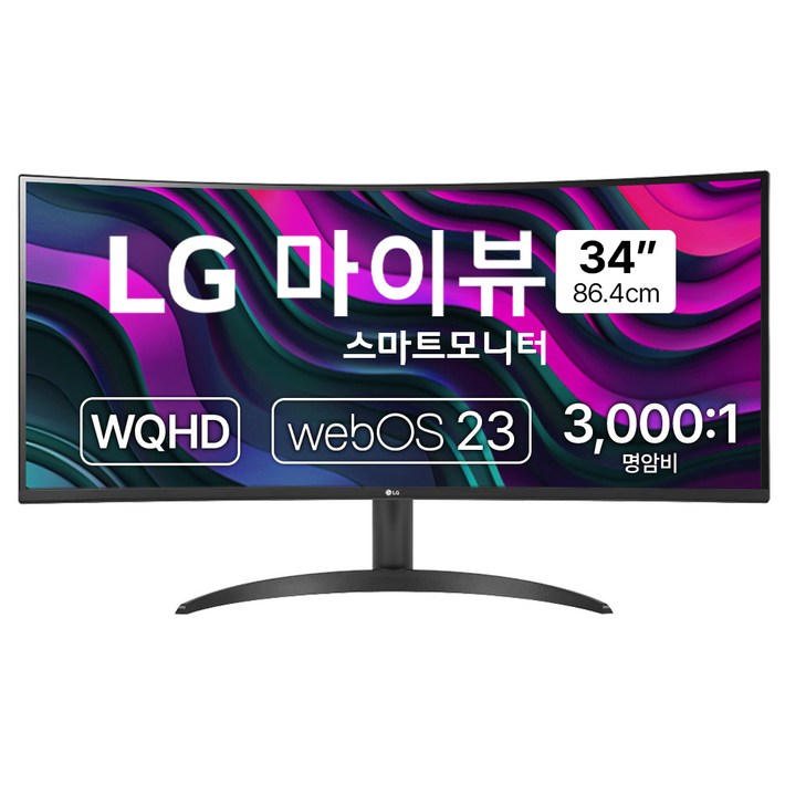 LG전자 WQHD MyView 스마트 커브드 모니터 34SR60QC LG전자 WQHD MyView 스마트 커브드 모니터 34SR60QC