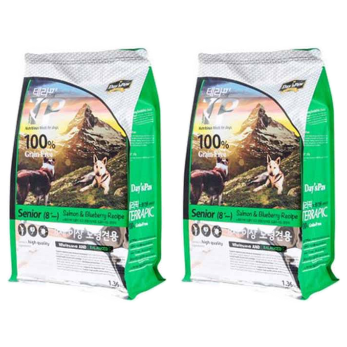 데이스포 강아지 테라픽 기능성 사료, 시니어, 1.36kg, 2개