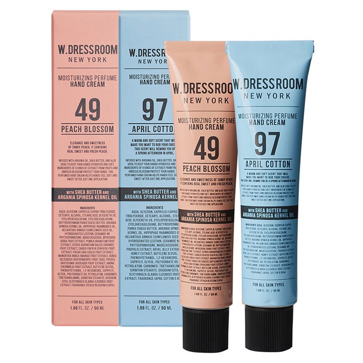 더블유드레스룸 퍼퓸 핸드크림 50ml 세트 49 피치블러썸 97 에이프릴코튼, 1세트 더블유드레스룸 퍼퓸 핸드크림 50ml 세트 49 피치블러썸 97 에이프릴코튼, 1세트