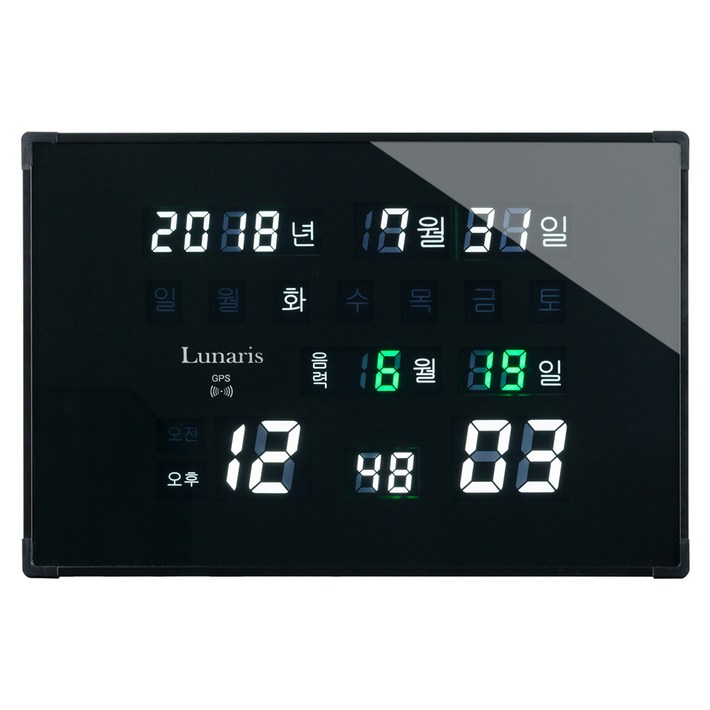 루나리스 GPS 수신 LED 디지털 전자 벽시계 중