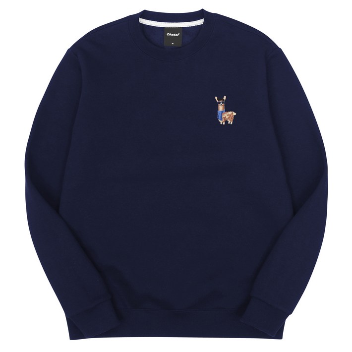 옥스타 남녀공용 알파카 자수 특양면 맨투맨 0SSP015