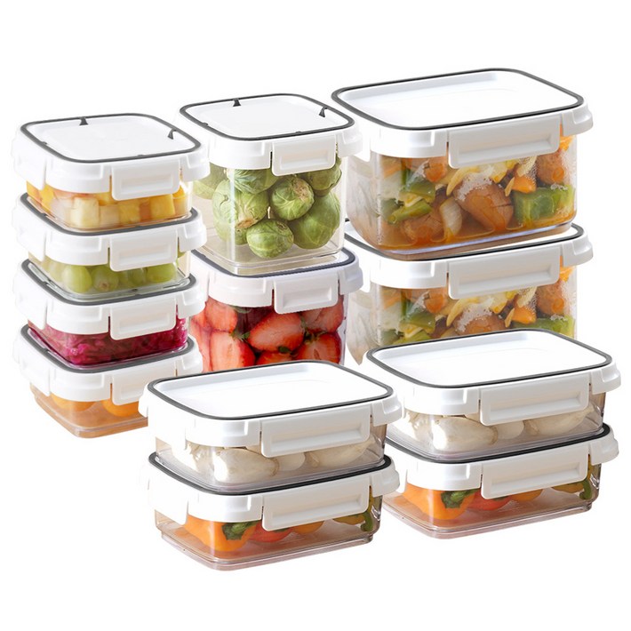 창신리빙 스카이락 밀폐 반찬용기 직중1호 4p  직중2호 2p  정1호 4p  정2호x 2p 세트