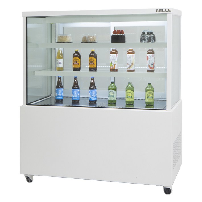 BELLE 프리미엄 쇼케이스 사각 뒷문형 화이트 방문설치, JSB900W