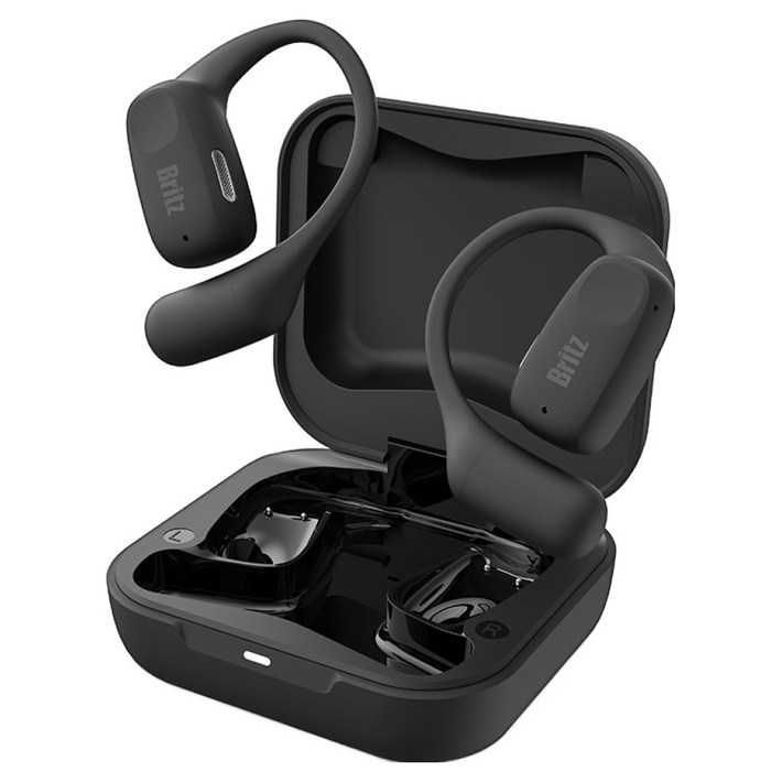 브리츠 오픈형 무선 ENC 노이즈캔슬링 블루투스 이어폰, BZD100X, 블랙