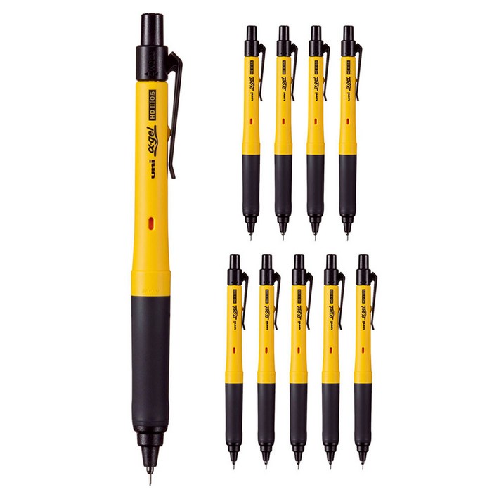 유니 알파겔 스위치샤프 M51009 옐로우, 0.5mm, 10개