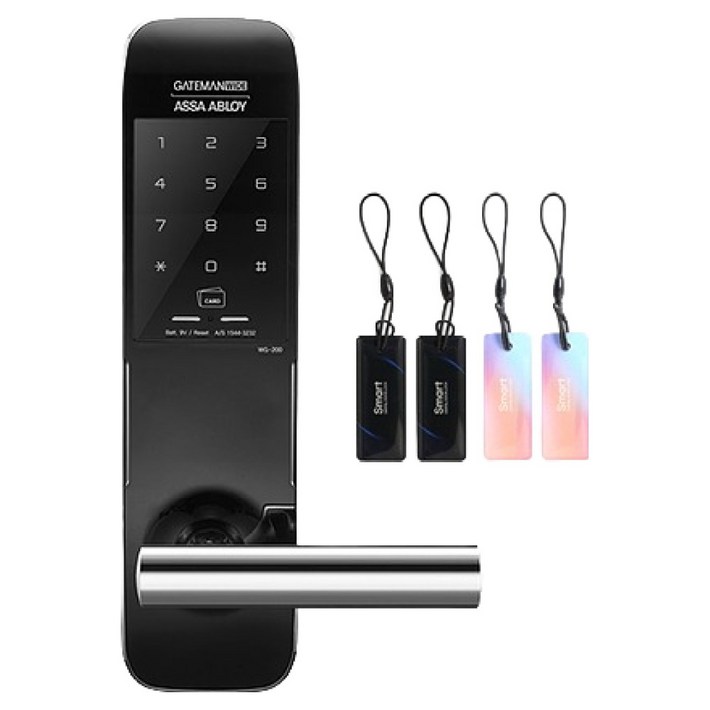 게이트맨 카드키 4p 손잡이 디지털 도어락 WG200, WG200, 고객직접설치
