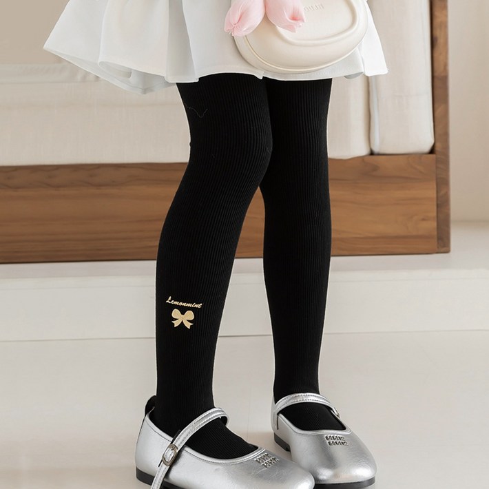 비단길 아동용 폴비 나비 기모 타이즈