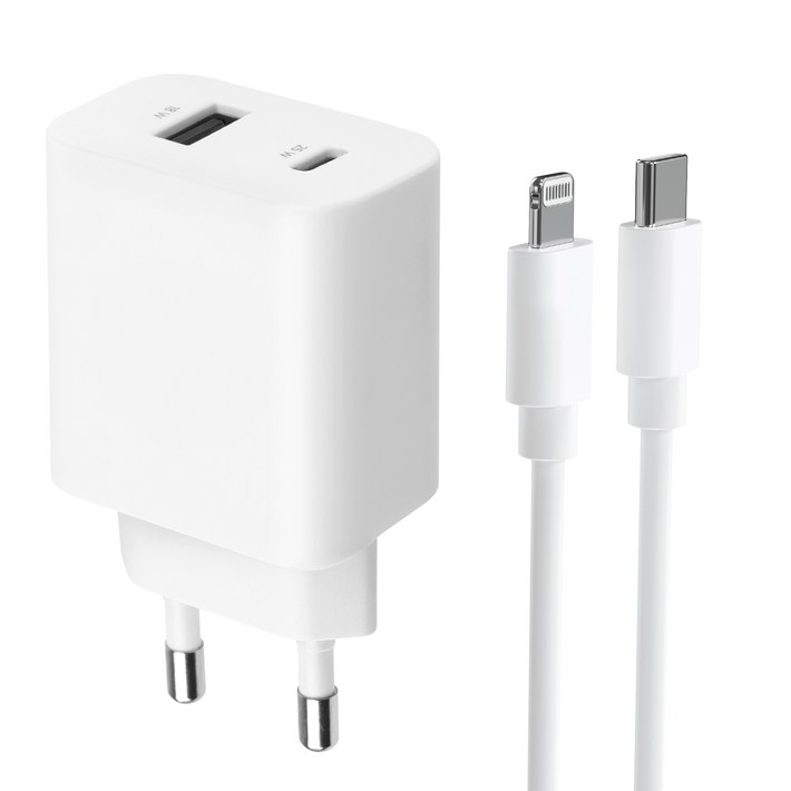 모잇 PD25W 2포트 PPS 초고속충전기  8핀 라이트닝 아이폰 케이블 1.3m