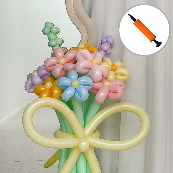 파티아일랜드 꽃다발 DIY  미니 손펌프 세트, 마카롱, 1세트