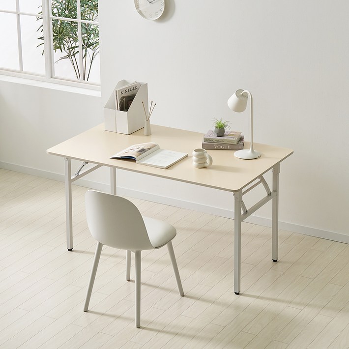 아이캔컴퍼니 국내생산 모모 접이식 E0 LPM상판 책상 식탁 테이블 1800 방문설치, 크림베이지, 8인용