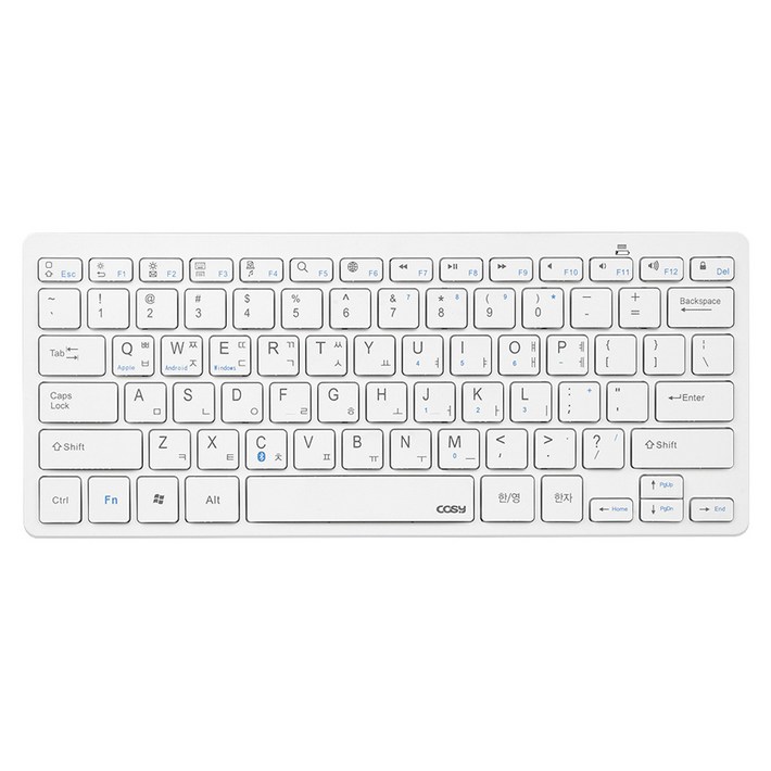 코시 태블릿PC 휴대폰 무선 블루투스 키보드, KB4072BT, 화이트, 텐키리스 코시 태블릿PC 휴대폰 무선 블루투스 키보드, KB4072BT, 화이트, 텐키리스