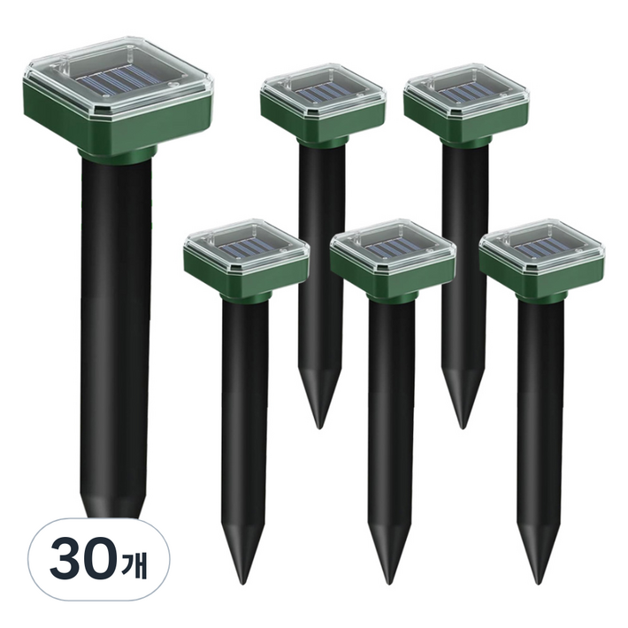 21세기트랜드 싹쓰리 두더지 유해동물 뱀 쥐 강력 초음파 태양광 퇴치기 블랙, 1개입, 30개