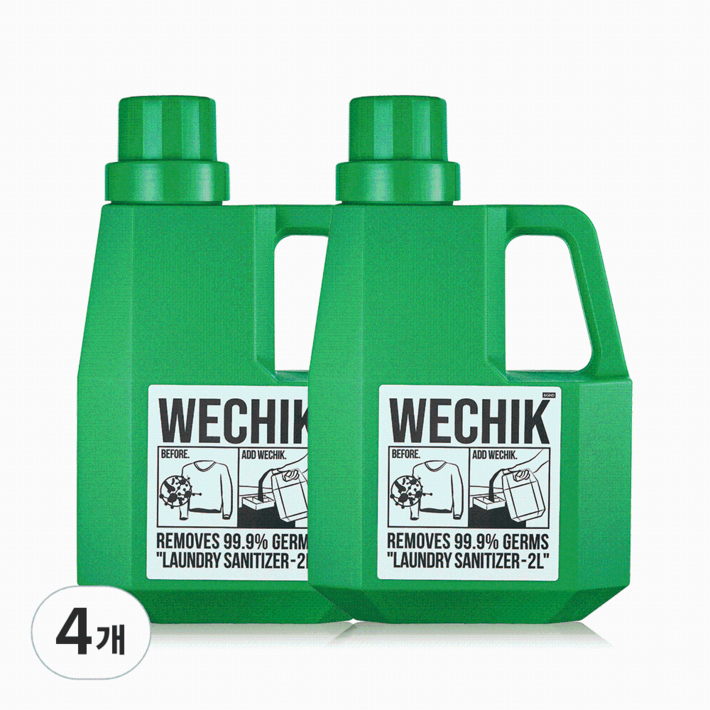 위칙 섬유 살균 소독 섬유유연제 더 깨끗한 위생 빨래 2L, 4개, 2L