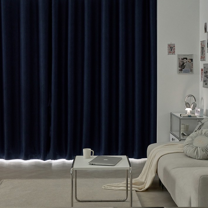 데시뉴 뉴노멀 암막커튼 핀형 작은창 2p  커튼끈 2p  고정핀 20p 세트