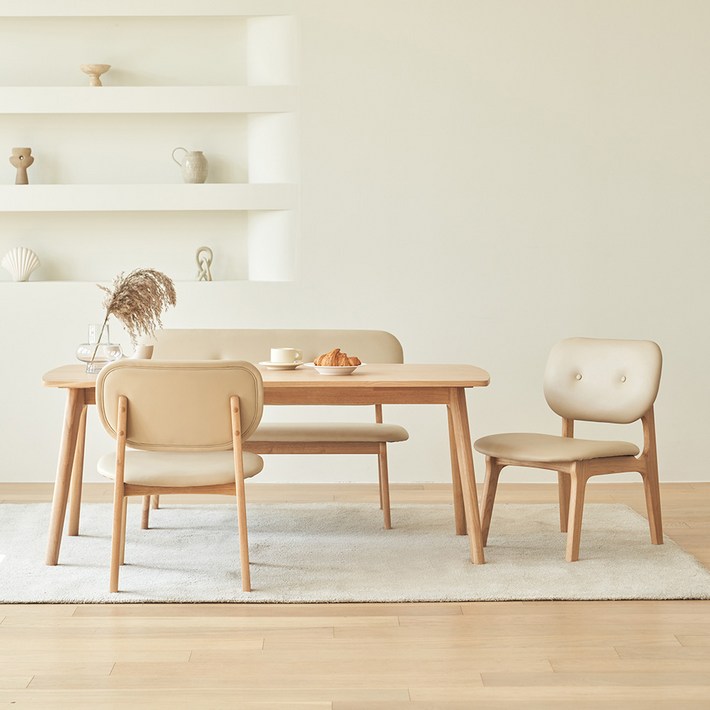 레이디가구 스칸딕 패밀리 낮은 식탁세트 4인용 와이드형 방문설치