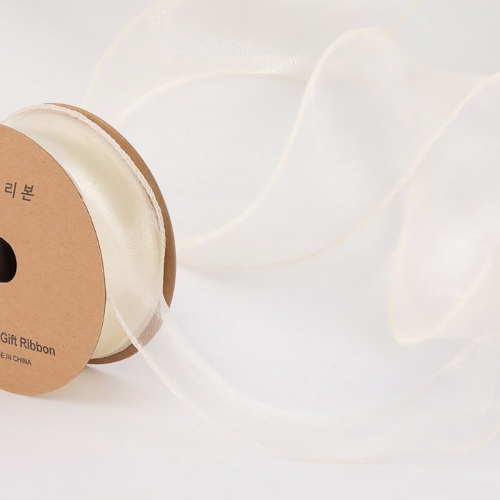 조이파티 쉬폰 오간디 리본끈 40mm