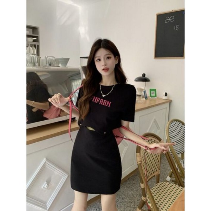 퍼프 플리츠 하객룩 휴양지원피스 쉬폰 여름 바캉스 패션 여성 의류 탈착식 이중 목적 디자인 자수 시원한 활기찬 소매 드레스
