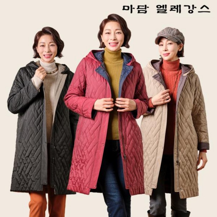 마담엘레강스 샹제리 리버시블 퀼팅코트무이자6개월