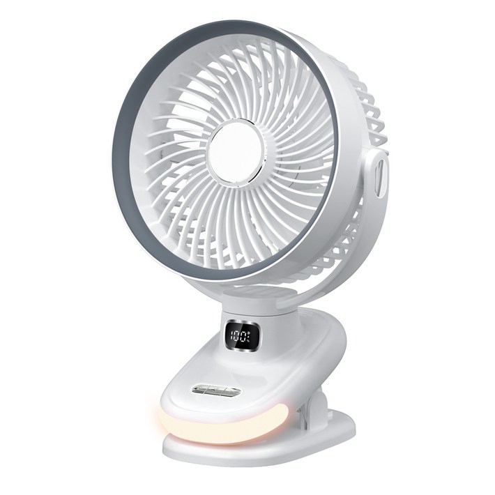 한정특가 ebeiya 무선 미니 회전형 선풍기 침대 무드등 탁상용 클립형 스탠드 벽걸이 저소음 집게형 써큘레이터 유모차 독서실 선풍기 2025, 화이트