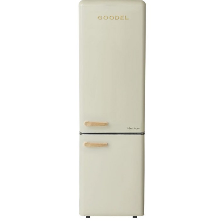 GOODEL 구델 리얼 레트로 소형 미니 냉장고 RGC27CDJ 260L 소프트크림아이보리 방문설치 콤비상냉장하냉동 인테리어 원룸, RGC27CDJ, 소프트크림