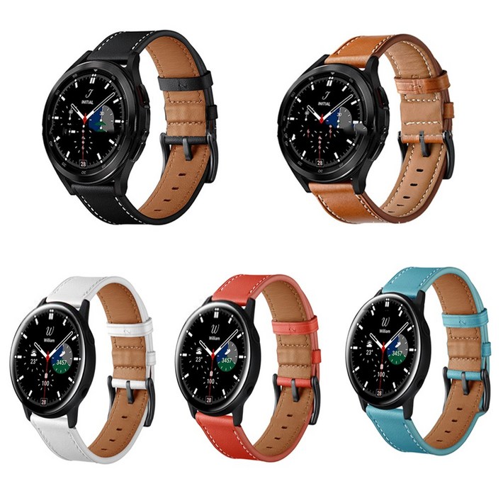 삼성 갤럭시 워치 42mm 46mm 고급 가죽 시계줄 스트랩 밴드 빈티지 SMR800  R805 R810 R815 호환, 블랙