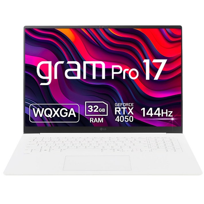 LG전자 2025 그램 프로 17인치 17ZD90TRSXFWK 프리도스 RTX 4050 32GB 초경량 대화면 대학생 고성능 게이밍 노트북, 17ZD90TRSXFWK, 윈도우 11 홈, 32GB, 1TB, 화이트