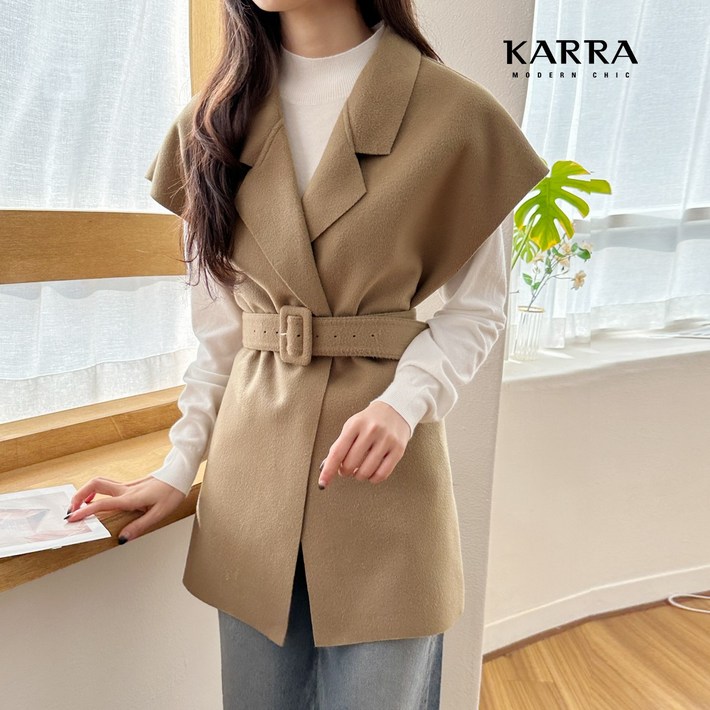 KARRA 리스트숄더베스트자켓+벨트SET_A3F0727