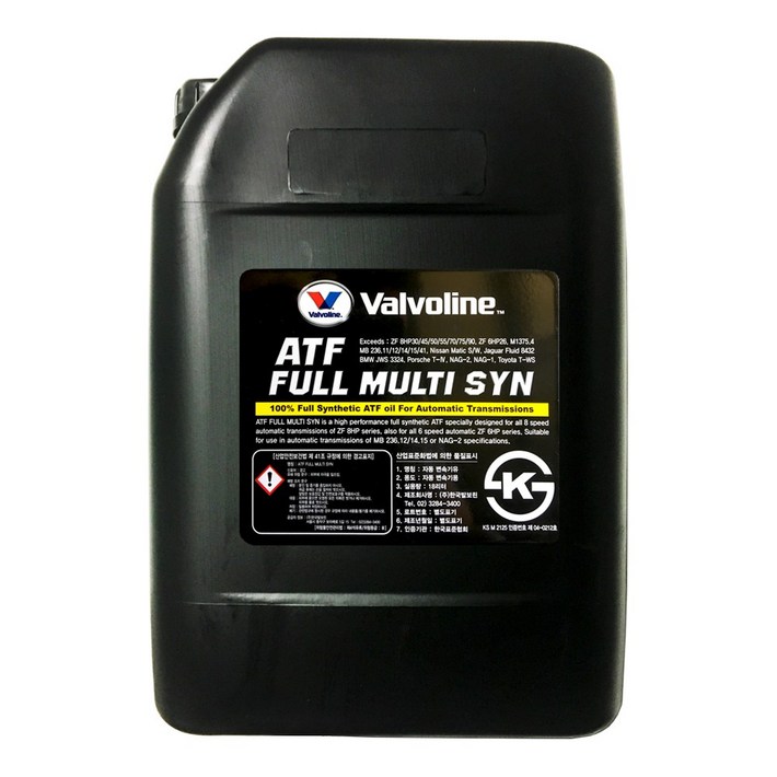 발보린 ATF FULL 멀티 씬 무색 18리터 합성자동변속기유, 1개, 발보린 ATF FULL 멀티 씬  18리터