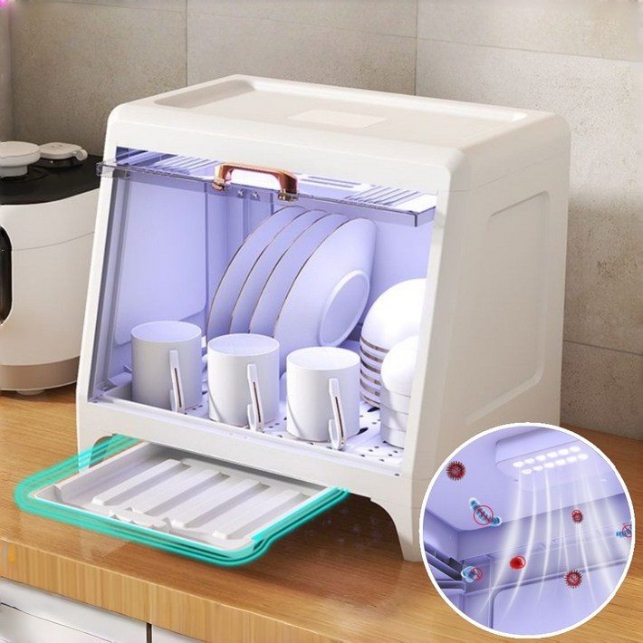 Mochae UV 살균 식기건조기 대용량 2단 가정용 젖병 수저 접시 소독기, brown 1층