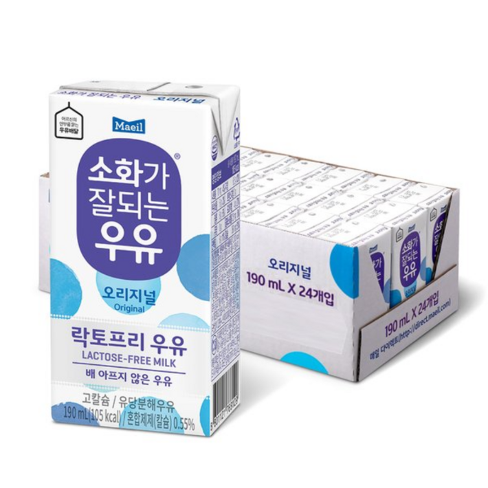 소화가잘되는우유 오리지널, 190ml, 24개