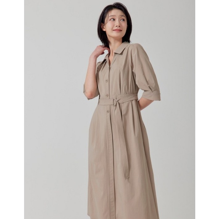 지센 기간할인 여성 셔츠형 벨티드 플레어 원피스  LFOPP301 색상2