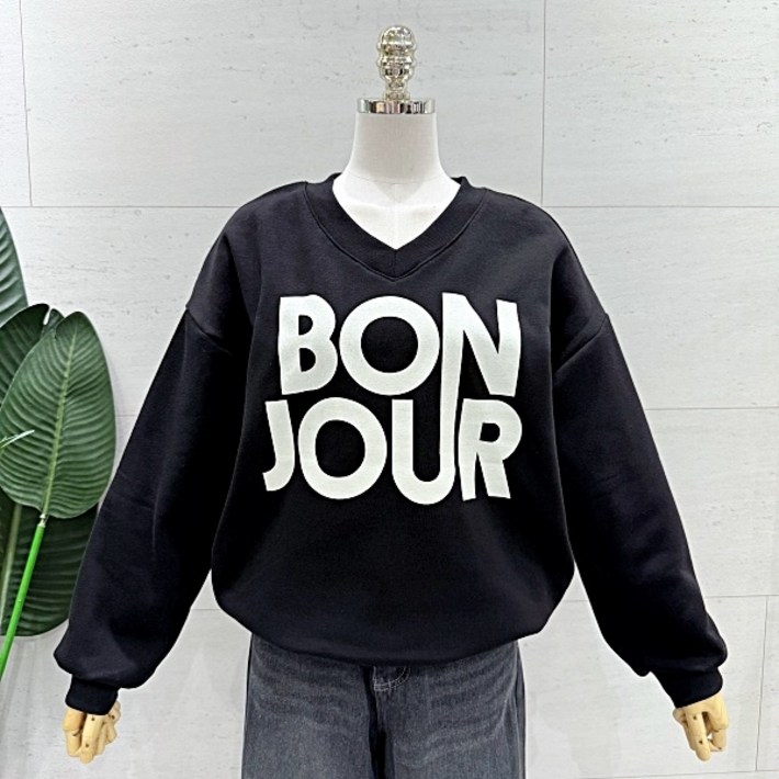 에잇컨셉 티셔츠 봉쥬르 브이 맨투맨 C25K4FTS023BC1