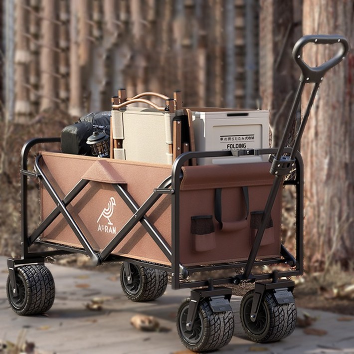 AORAN 캠핑웨건 광폭타이어 전지형 다기능, 1개, 갈색