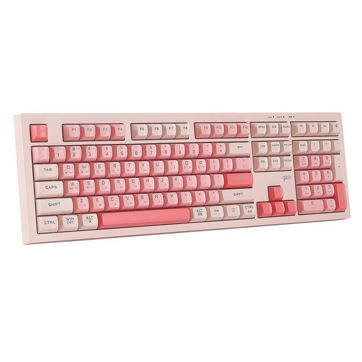 지클릭커 오피스프로 WK50 사일런스 M RGB 무소음 방수 무선 블루투스 키보드 Poker 108키, 제조사축, WK50, Pink RC2