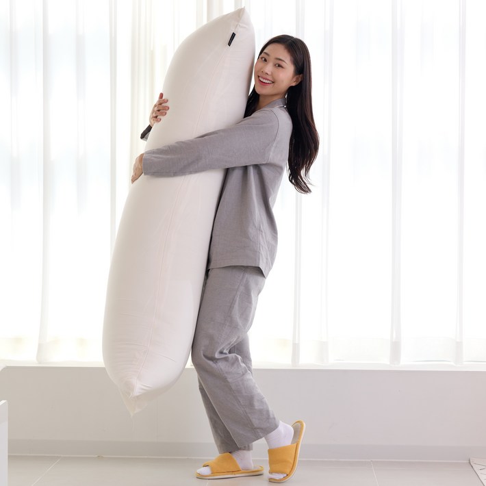 끌어안기 딱 좋은 크림 대형 바디필로우 방수형, 바닐라 크림