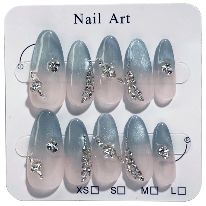 넥소라 겨울네일팁 눈꽃네일 프레스온 젤 네일팁 단품