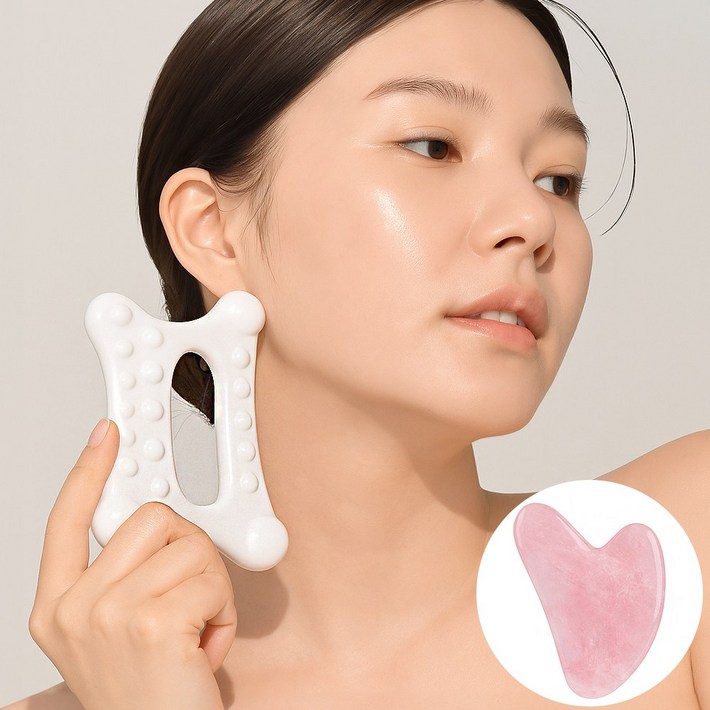 11 얼굴바디 기능성 괄사  하트페이스괄사 스크래퍼 지압 마사지 도구