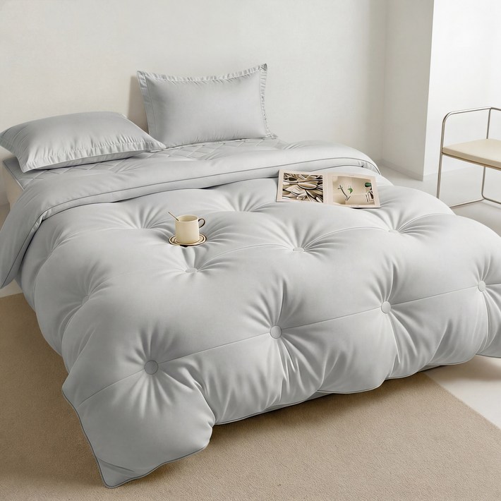 키루에 두꺼운 사계절 침구세트 워싱 차렵이불 이불+패드+베개커버세트