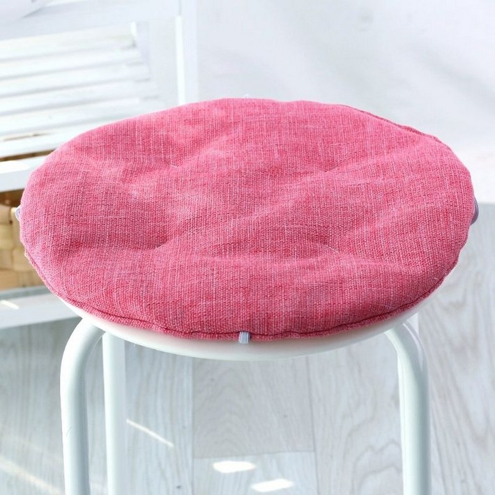 린넨 원형 의자방석 린넨 얇은 사계절 의자 매트리스