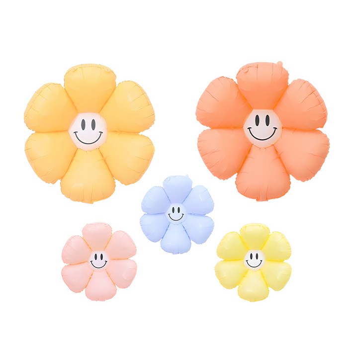 피앤비유니티 무광마카롱 스마일 데이지풍선 세트