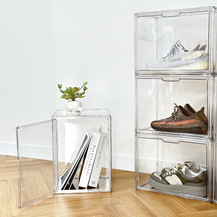 가방보관함 피규어 장식장 아크릴 투명 책 정리대 가방 정리함 4type