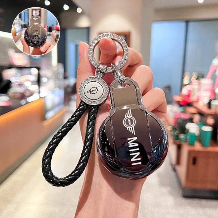 BMW MINI 미니쿠퍼 호환 스마트키 키케이스 컨트리맨 클럽맨 F55 F56 F57 TPU 커버 다이아몬드 버클 링 키홀더