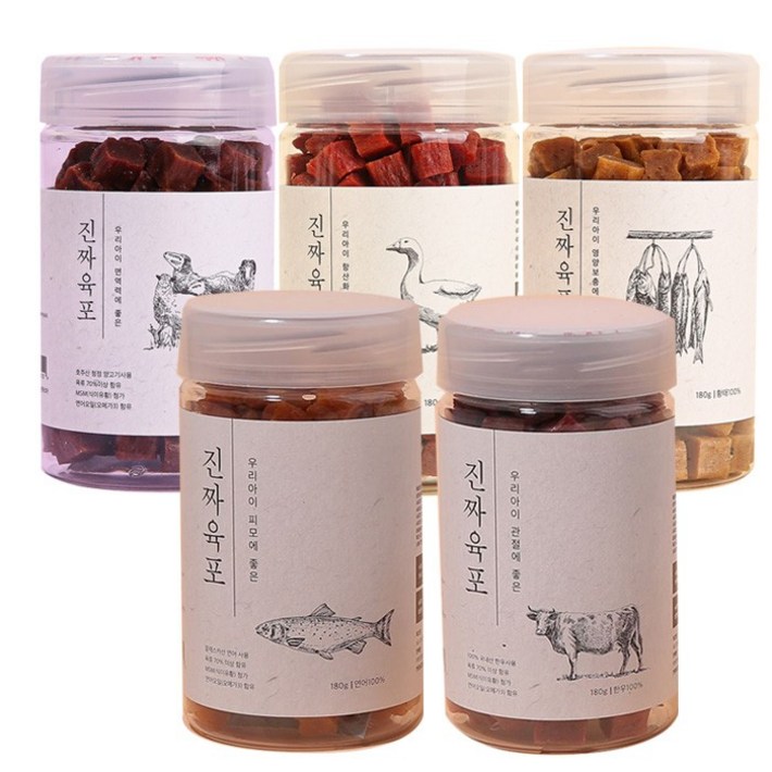펫프렌즈 진짜육포 시리즈 /180g x4팩 애견간식