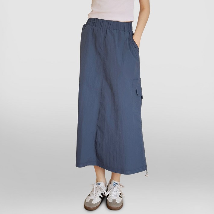 지니멜로우 여성 바스락 카고 롱 스커트