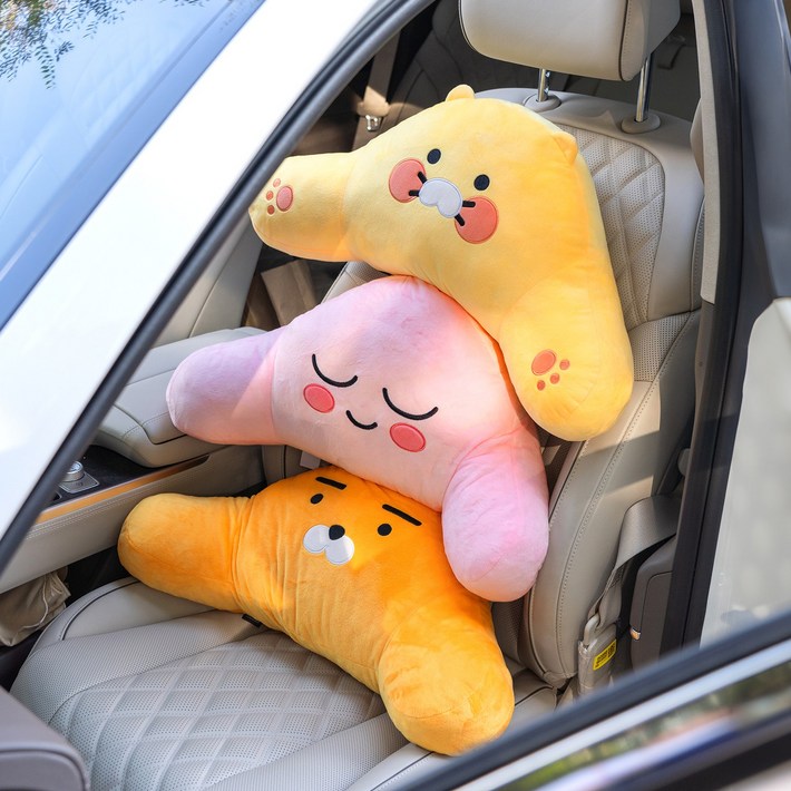 카카오프렌즈 어부바 차량용 등쿠션 등받이 허리쿠션, 라이언, 1개