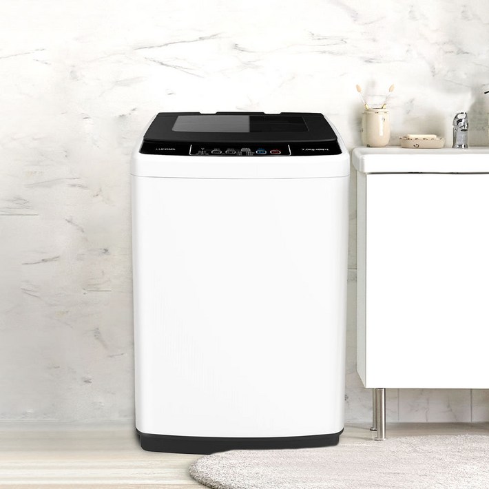 루컴즈 최신형 7KG 소형 전자동 통돌이 세탁기 W070W01W 화이트 원룸 가정용 오피스텔 업소 입체물살 무료설치배송