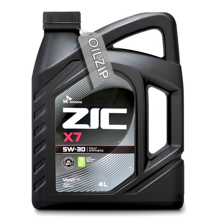지크 X7 API SQ 5W30 4리터 프리미엄 합성엔진오일 가솔린 엔진오일